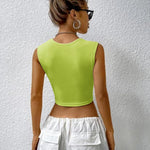 Nadorine Square Neck Ribbed Tank Tops