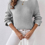 Nadorine Sweater Casual Long Sleeve Color Block Loose Pullover