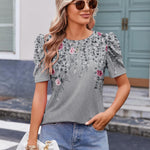 Nadorine Blouse Dressy Casual Puff Short Sleeve Boho Tops