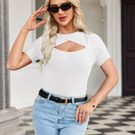 Zeagoo Womens Short Sleeve T Shirts 2024 Summer Casual Knit Slim Fit Trendy Basic Cute Sweater Tops