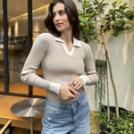 Zeagoo Womens Sweater Long Sleeve V Neck Ribbed Knit Tops
