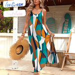 Zeagoo Womens Maxi Dress Spaghetti Strap Casual Printed Dress
