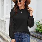 Nadorine Elegant Blouse Long Sleeve Crew Neck T Shirt (DE Only)