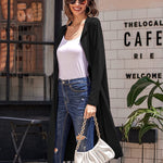 Hooded Long Cardigans Maxi Cardigan with Hood Open Front Lightweight Duster Coat with Pocket - Nadorine (Us Only)