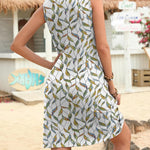 Nadorine V Neck Sleeveless Sundresses Boho Beach Dress with Pockets