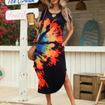 Nadorine Maxi Dress with Pockets Short Sleeve Sundress