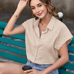 Nadorine Women's Blouse Casual Short Sleeve Shirt (DE Only)