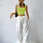 Nadorine Square Neck Ribbed Tank Tops