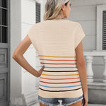 Nadorine Cap Sleeve Sweater Vest Knit Sweater
