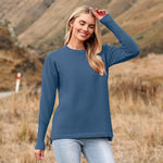 Nadorine Women's Long Sleeve Sweater Casual Ribbed Knit Pullover