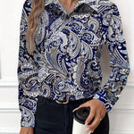 Zeagoo Womens Button Down Shirt Long Sleeve Blouse Business Work Tops Dressy Casual Floral Printed Outfits with Pocket
