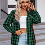 Long/Roll Up Sleeve Cotton Plaid Shirts - Nadorine (Us Only)