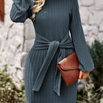 Nadorine Women's Casual Knit Dress Long Sleeve Bodycon Dress