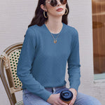 Nadorine Women's Knitted Jumper Elegant Crew Neck Pullover