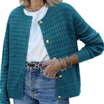 Nadorine Women's Knit Cardigan Long Sleeve Open Front Cropped Jackets