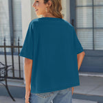 Nadorine Women Short Sleeve T Shirts Round Neck Oversized Tee