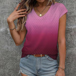 Nadorine T Shirt Women's V-Neck Short Sleeve Blouse Top (DE Only)
