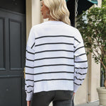 Nadorine Women's Short Cardigan Knitted V-Neck with Buttons