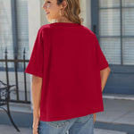Nadorine Women Short Sleeve T Shirts Round Neck Oversized Tee