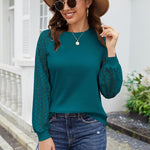 Nadorine Elegant Blouse Long Sleeve Crew Neck T Shirt (DE Only)
