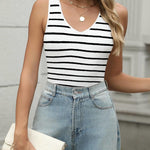 Zeagoo Womens Ribbed Tank Tops V Neck Slim Fit Knit Basic Tee