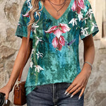 Nadorine Short Sleeve Shirts Dressy Tops with Pleats