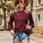 Nadorine Elegant Blouse Long Sleeve Crew Neck T Shirt (DE Only)
