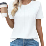 Nadorine T-Shirt Short Sleeve Tops Casual Crew Neck Blouse (DE Only)