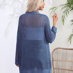 Nadorine Women 2024 Lightweight Crochet Cardigan Long Sleeve Open Front Knit Sweater Summer Kimono Cover Up with Pockets