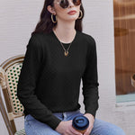 Nadorine Women's Knitted Jumper Elegant Crew Neck Pullover