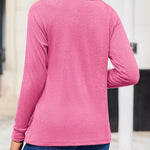 Nadorine Women Long Sleeve Shirts Casual Pleated Tunic Blouses