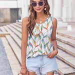 Zeagoo Women's Tank Tops Pleated Floral Flowy Boho Tunic Shirts