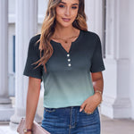 Nadorine Casual Short Sleeve V Neck Shirts Business Dressy Tunic Blouses