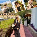 Women 2 Piece Outfits Sets Linen Button Down Long Sleeve Shirts and Wide Leg Pants Sets - Nadorine (Us Only)