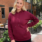 Nadorine Hoodie Oversize Hoodie Casual Waffle Pullover (DE Only)