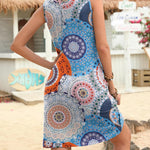 Nadorine V Neck Sleeveless Sundresses Boho Beach Dress with Pockets