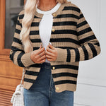 Nadorine Women's Knit Cardigan Long Sleeve Open Front Cropped Jackets