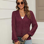 Nadorine Women's Lightweight Crochet Cropped Cardigan