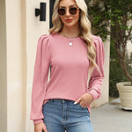 Nadorine Women's Knit Pullover Sweater Soft Puff Long Sleeve Shirt