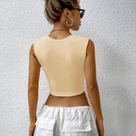 Nadorine Square Neck Ribbed Tank Tops