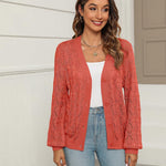 Nadorine Women's Lightweight Crochet Cropped Cardigan