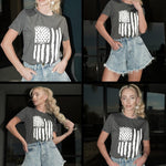 Nadorine Flag Shirts Short Sleeve Patriotic Shirt 4th of July Tee