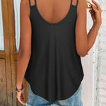 Nadorine Flowy Strap Eyelet Embroidery Sleeveless Casual Tank Top