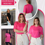 Nadorine 2 Pack Women Tshirts Short Sleeve Crew Neck Tops