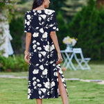 Nadorine Women Floral Summer Dress Casual Beach Dress