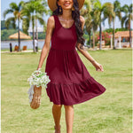 Nadorine Summer Dress Knee-Length Round Neck Floral Dress (DE Only)