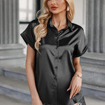 Satin Button Down Shirts- Nadorine (Us Only)