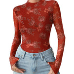 Fashion Slim Fit Mesh Long Sleeve Underwear T-shirt (US Only)