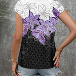 Nadorine T Shirt Women's V-Neck Short Sleeve Blouse Top (DE Only)