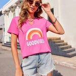 Nadorine T Shirts Women American Flag Tops